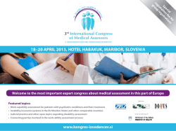 18–20 APRIL 2013, HOTEL HABAKUK, MARIBOR, SLOVENIA