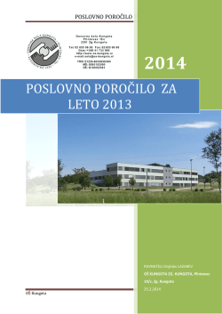 Poslovno poročilo 2014