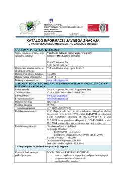Katalog informacij javnega značaja v VDC Zagorje ob Savi