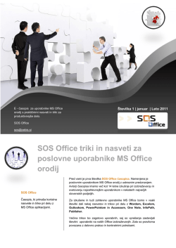 SOS Office triki in nasveti za poslovne uporabnike MS Office orodij