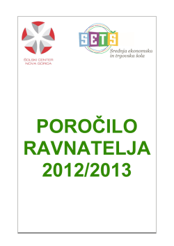 poročilo ravnatelja 2012/2013 - Srednja ekonomska in trgovska šola