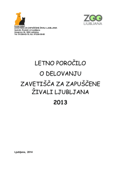 Poročilo zavetišča za leto 2013 - zavetisce