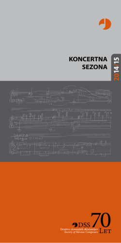 KONCERTNA SEZONA - Društvo slovenskih skladateljev