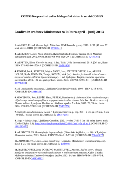 Gradivo iz sredstev MK za obdobje april-junij 2013