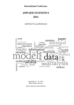 APPLIED STATISTICS 2014 - Conferences