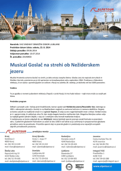 musical GOSLAČ NA STREHI - SVIZ OO Ljubljane in okolice