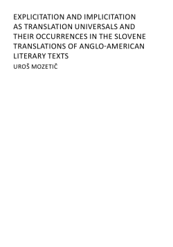 explicitation and implicitation as translation universals and their