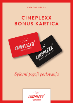 Splošni pogoji in pravila Cineplexx bonus kartice