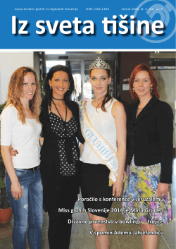 Poročilo s konference v Jeruzalemu Miss gluhih Slovenije 2014 je