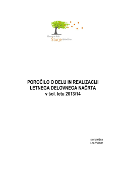 Poročilo o delu in realizaciji 2013-2014