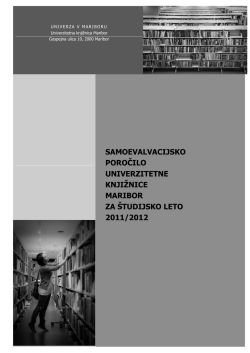 Samoevalvacijsko poročilo Univerzitetne knjižnice Maribor