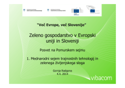 Zeleno gospodarstvo v Evropski uniji in Sloveniji