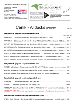 Cenik - Allducks program - Avtomatizacija dvoriščnih vrat