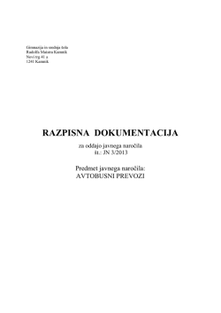 Avtobusni prevozi - Gimnazija in srednja šola Rudolfa Maistra Kamnik