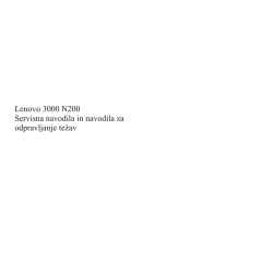 Lenovo 3000 N200 Servisna navodila in navodila za odpravljanje te