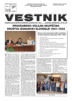 Številka 101 - oktober 2013 - Društvo izgnancev Slovenije