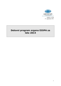 Delovni program organa EIOPA za leto 2014