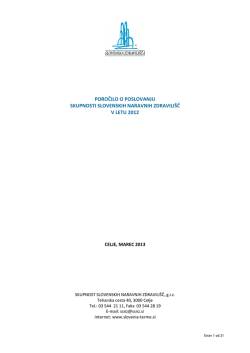 Poročilo o poslovanju za leto 2012