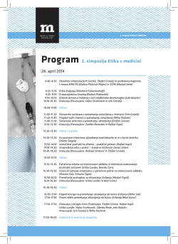 Program 2. simpozija Etika v medicini