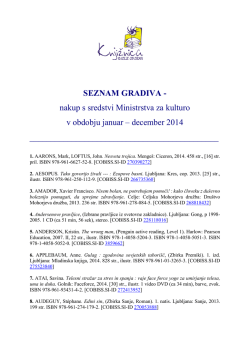 Seznam gradiva v letu 2014 - Knjižnica Radlje ob Dravi