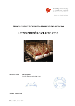 LETNO POROČILO ZA LETO 2013 - Zavod Republike Slovenije za