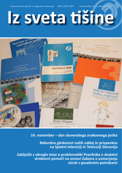 14. november – dan slovenskega znakovnega jezika Rekordna