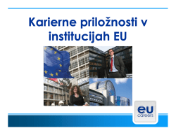 Karierne priložnosti v institucijah EU