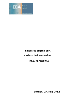 Smernice organa EBA o primerjavi prejemkov EBA/GL