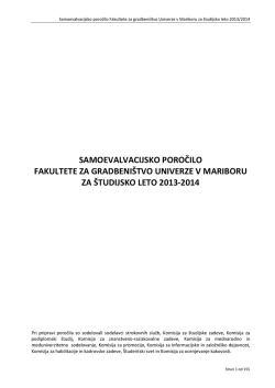 Samoevalvacijsko poročilo FG 2013/2014