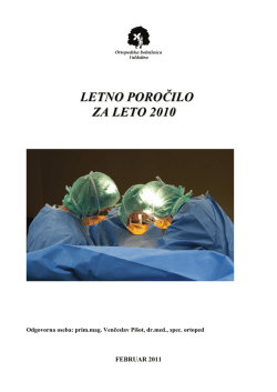 Letno poročilo 2010 - Ortopedska bolnišnica Valdoltra
