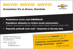 NOVO! NOVO! NOVO! Avtotehna Vis in Kosec, Domžale