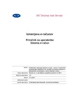 Priročnik za uporabnike sistema e-račun