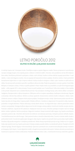 LETNO POROČILO 2012 - Ljubljanske mlekarne