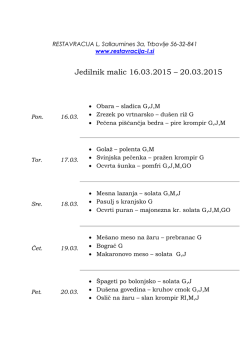 Jedilnik malic 16.03.2015 – 20.03.2015