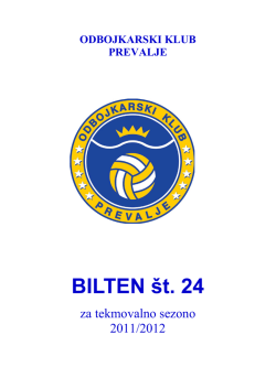 Bilten 2011-2012 - Odbojkarski klub Prevalje
