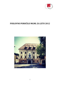 Poročilo MGML 2012 - Muzej in galerije mesta Ljubljane