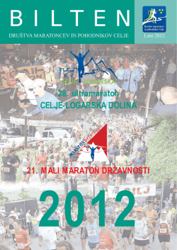 28. ultramaraton CELJE-LOGARSKA DOLINA 21. MALI MARATON