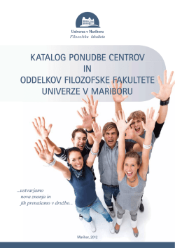 Katalog ponudbe centrov in oddelkov Filozofske fakultete Maribor
