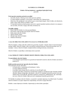 NAVODILO ZA UPORABO Zoladex 10,8 mg implantat