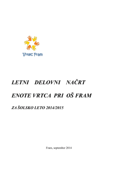 LDN vrtca za šol. leto 2014/2015 - Vrtec Fram