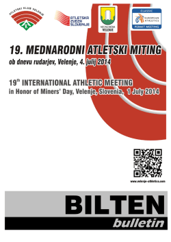 BILTEN / bulletin - Atletski Klub Velenje