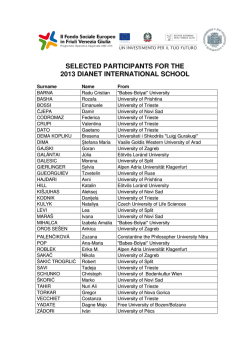 selected participants for the 2013 dianet international school