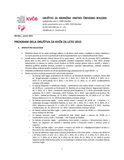 Program dela Društva za KVČB za leto 2015