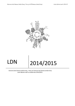 Letni delovni načrt šole za šolsko leto 2014/2015
