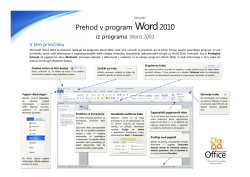 Prehod v program Word2010