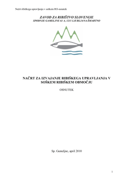 soškem ribiškem območju - Zavod za ribištvo Slovenije