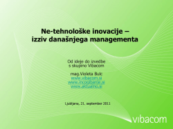 Netehnološke inovacije. Ljubljana: konferenca SEMTO