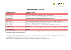 Finančni koledar 2014 - Pozavarovalnica Sava dd