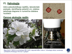 Palinologija. Osnove ekologije rastlin in fitogeografije