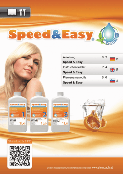 Anleitung Speed & Easy S. 2 Instruction leaflet Speed & Easy P. 4